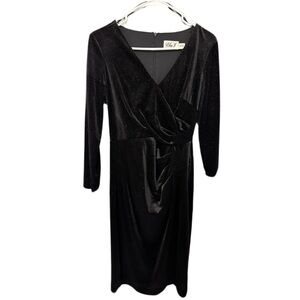 Eliza J Stretch Sequin V-Neck 3/4 Sleeve Dress size 4